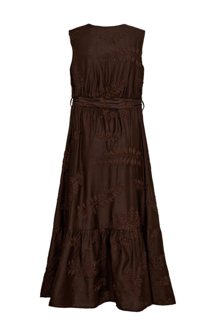 Freequent Jurk Fqvaca Embroidery Coffee Bean 208317 Stretchshop.nl