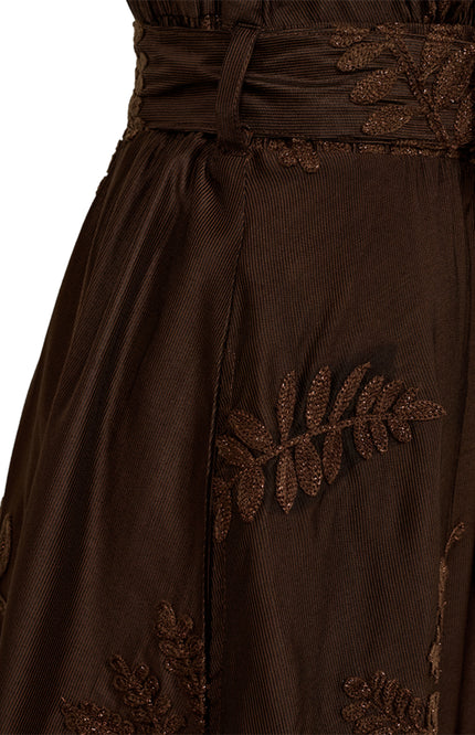 Freequent Jurk Fqvaca Embroidery Coffee Bean 208317 Stretchshop.nl