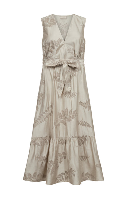 Freequent Jurk Fqvaca Embroidery Moonbeam Silver 208317 Stretchshop.nl