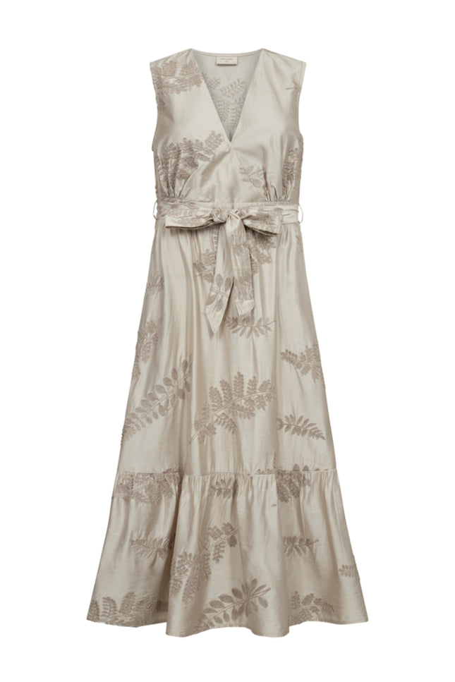 Freequent Jurk Fqvaca Embroidery Moonbeam Silver 208317 Stretchshop.nl