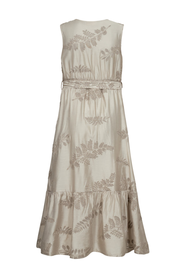 Freequent Jurk Fqvaca Embroidery Moonbeam Silver 208317 Stretchshop.nl