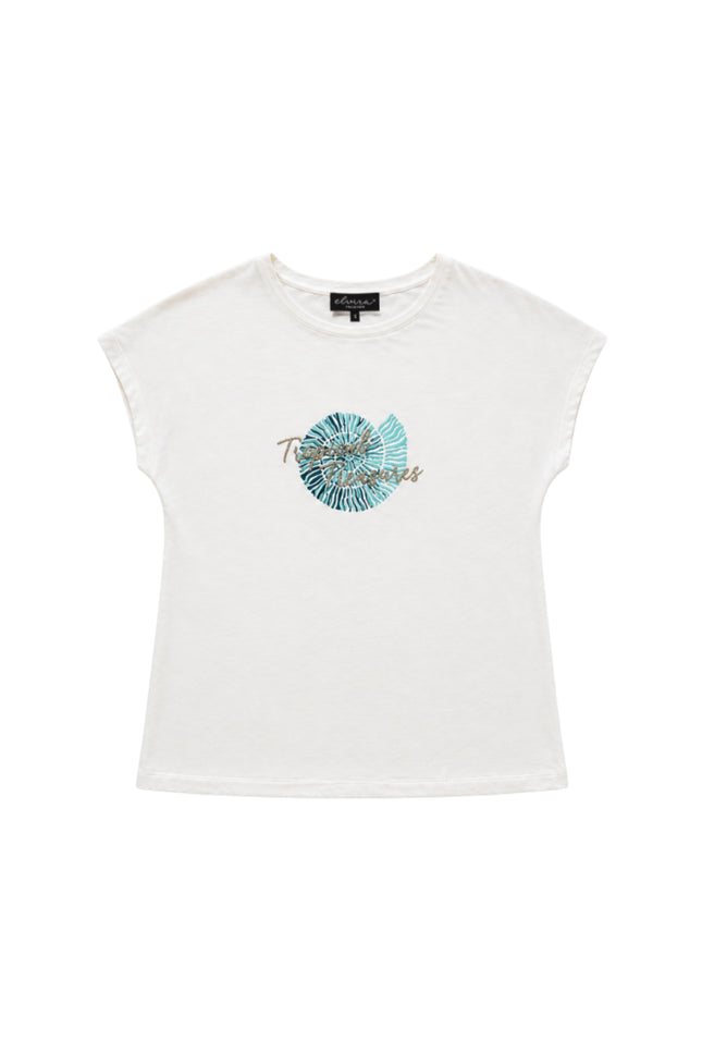 Elvira Casuals T-shirt Treasures Ecru Stretchshop.nl
