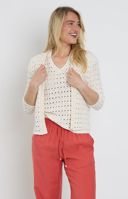 Elvira Casuals Vest Julie Ecru Stretchshop.nl