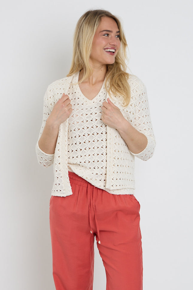 Elvira Casuals Vest Julie Ecru Stretchshop.nl