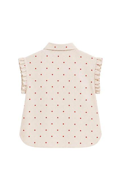Elvira Casuals Blouse Emma Pink Dots Stretchshop.nl