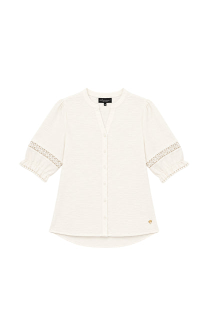 Elvira Casuals Blouse Meave Offwhite Stretchshop.nl