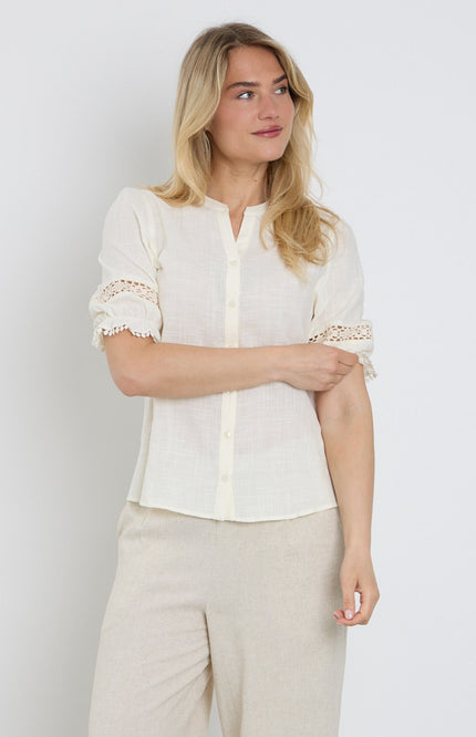 Elvira Casuals Blouse Meave Offwhite Stretchshop.nl