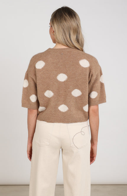 Trui Lara Dots Taupe NKF03080