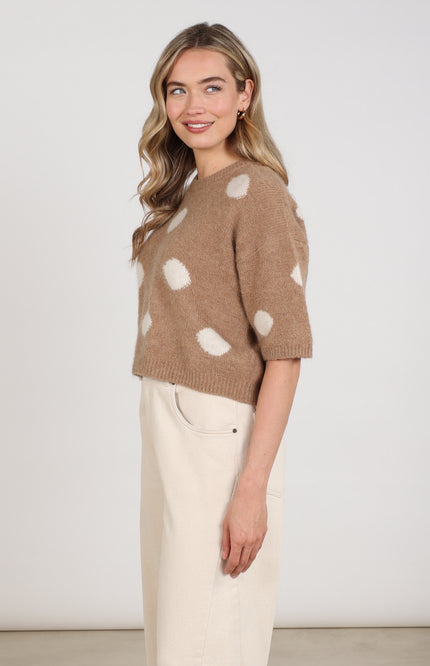 Trui Lara Dots Taupe NKF03080