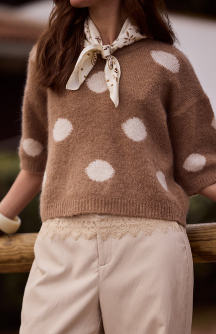 Trui Lara Dots Taupe NKF03080