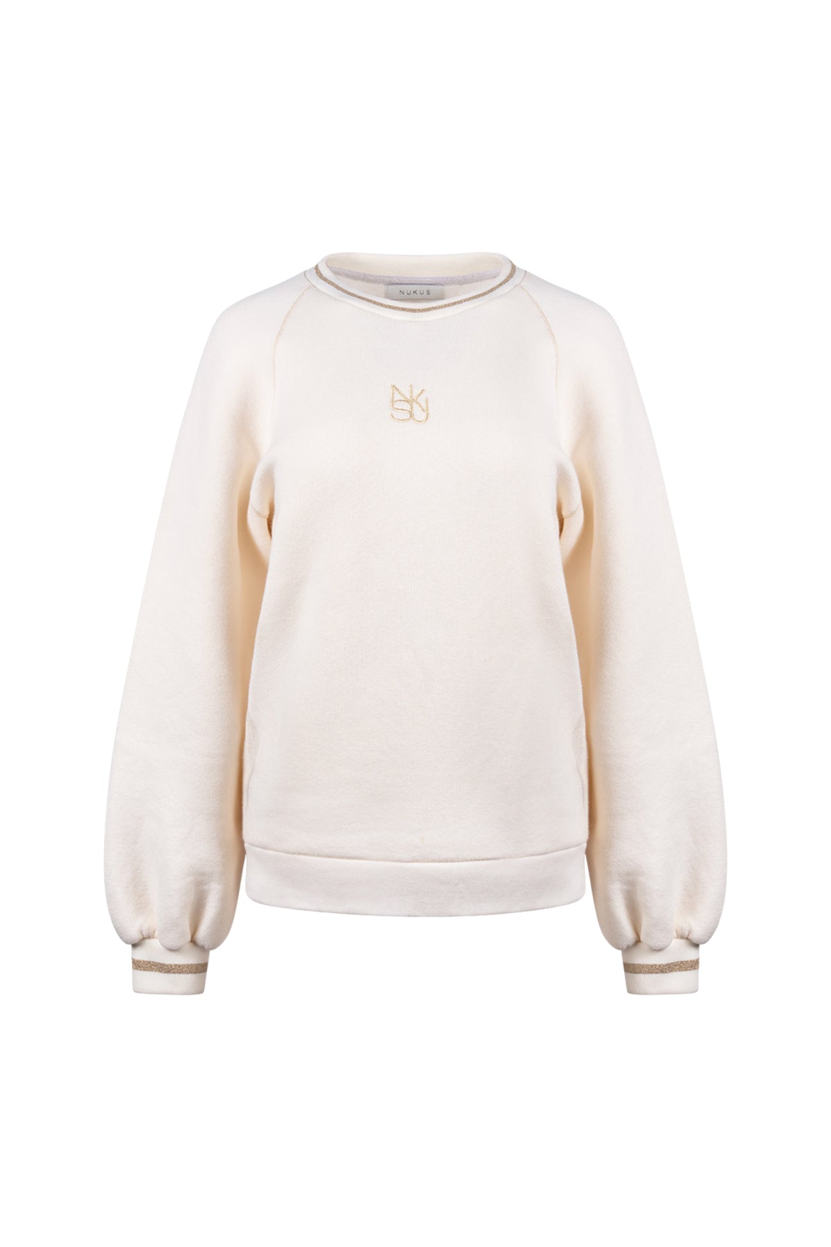 Offwhite Nukus trui Ollie met zachte stof en casual pasvorm, zichtbaar op de afbeelding.
