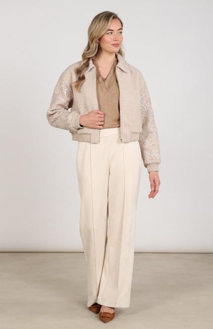 Broek Jill Suedine Offwhite NKF09121