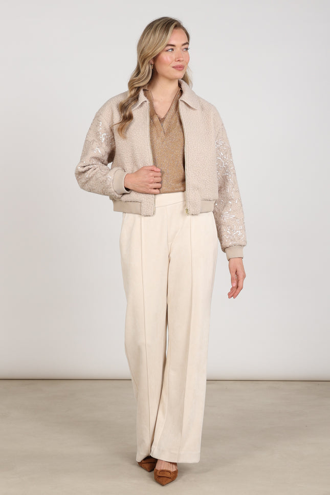 Broek Jill Suedine Offwhite NKF09121