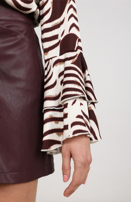 Blouse April Zebra Offwhite Cherry NKF02135