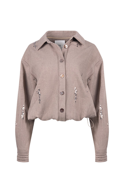Blouse Annelynn Paillet Taupe NKF02184