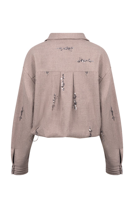 Blouse Annelynn Paillet Taupe NKF02184