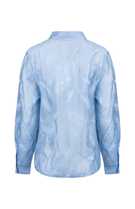 Blouse Aysha Feathers Sky NKF02179