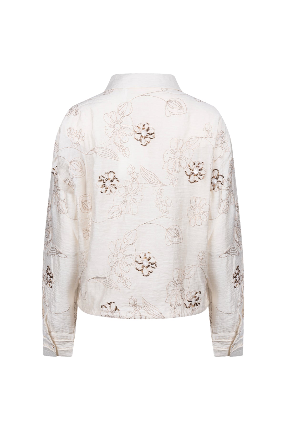 Offwhite blouse Aaliya met borduursel van Nukus, licht en elegant met gedetailleerde embroidery voor een verfijnde uitstraling.