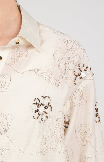 Blouse Aaliya Embroidery Offwhite NKF02152
