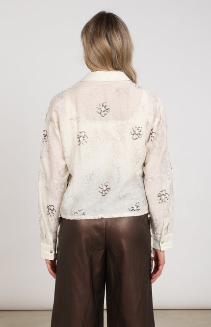 Blouse Aaliya Embroidery Offwhite NKF02152