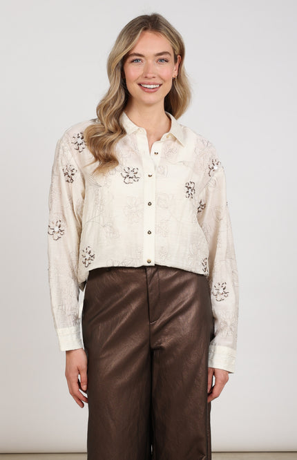 Blouse Aaliya Embroidery Offwhite NKF02152