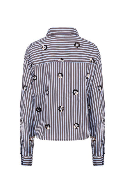 Blouse Amy Stripe Chocolate Sky NKF02139