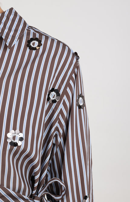 Blouse Amy Stripe Chocolate Sky NKF02139