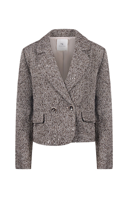 Jacket Daphne Herringbone Chocolate Sand NKF13096