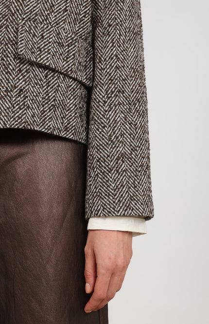 Jacket Daphne Herringbone Chocolate Sand NKF13096