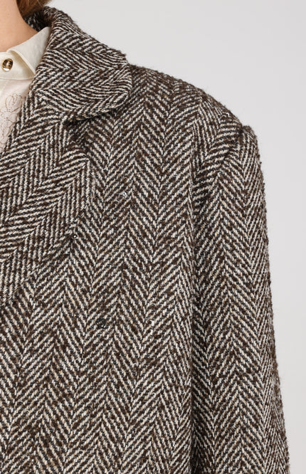 Jacket Daphne Herringbone Chocolate Sand NKF13096