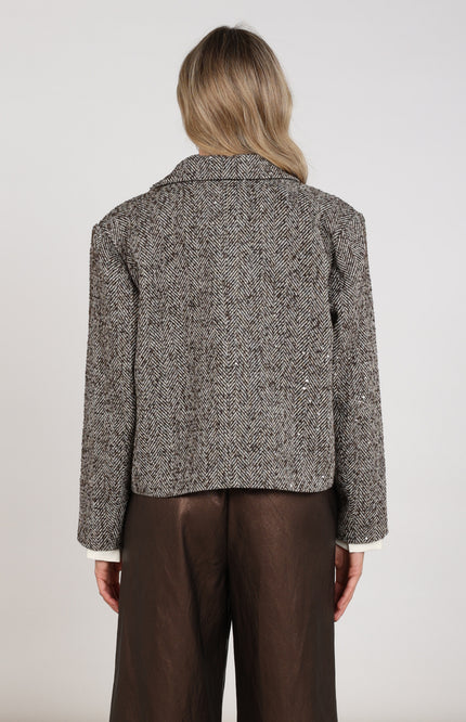 Jacket Daphne Herringbone Chocolate Sand NKF13096