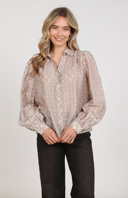 Blouse Antonella Pattern Sand NKF02100