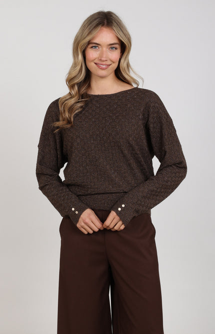 Top Kento Lurex Chocolate NKF01062