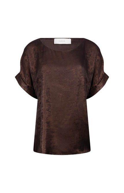 Top Irene Shiny Chocolate NKF01024