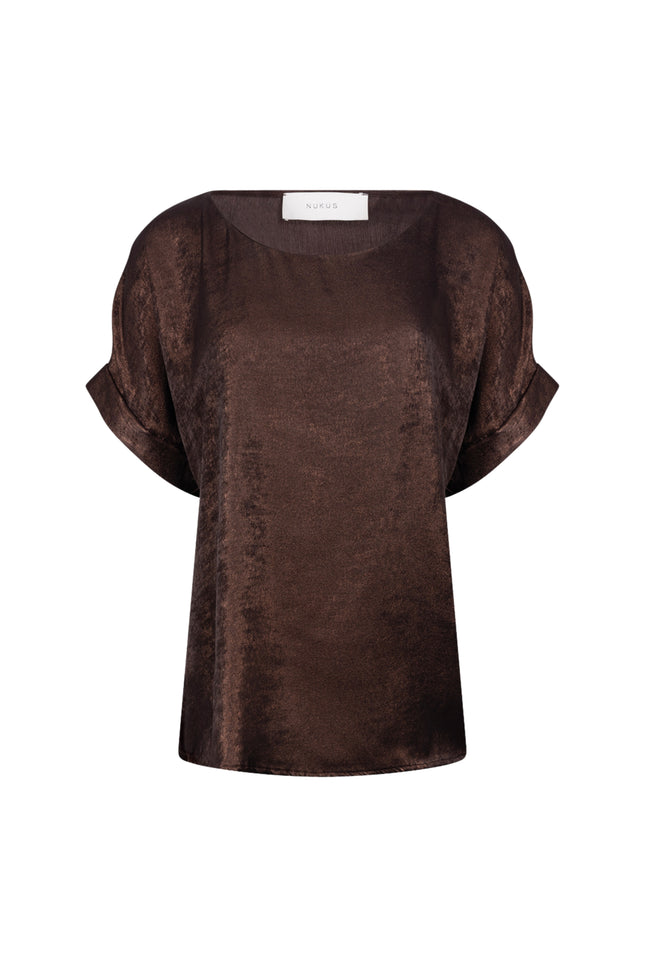 Top Irene Shiny Chocolate NKF01024