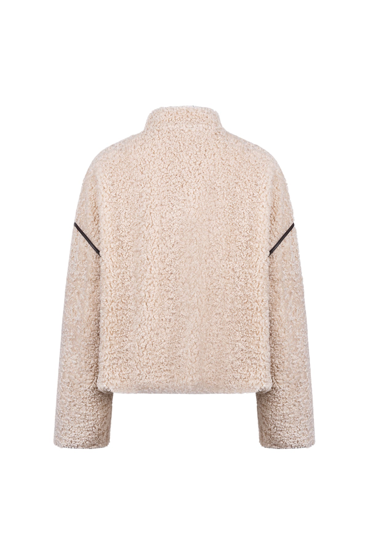 Nukus Heineke Sand jacket met capuchon en ritssluiting, mooie sandkleur, dragen op een model.