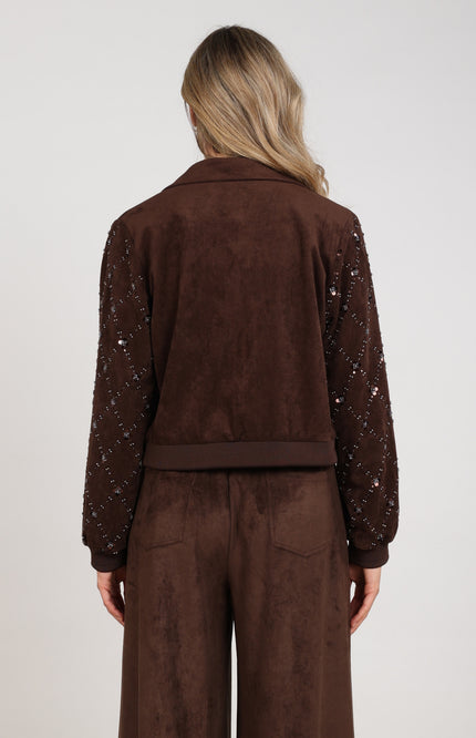 Jacket Daisy Suede Chocolate NKF13145