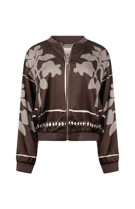 Jacket Davina Cross Chocolate Offwhite NKF13150