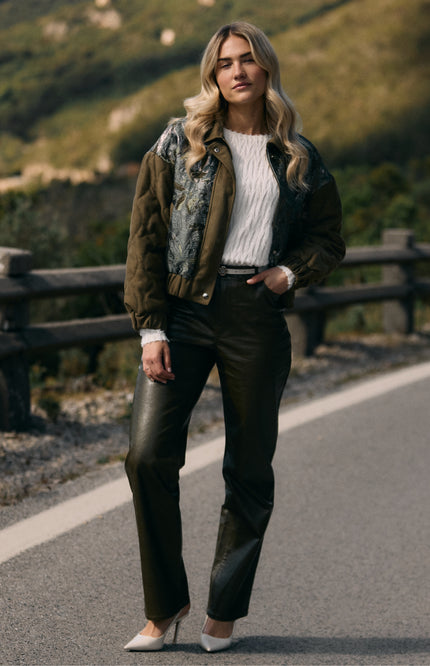 Broek Patricia PU Moss NKF09107