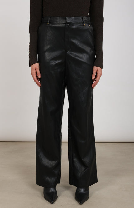 Broek Beverly Pockets PU Black NKF09090