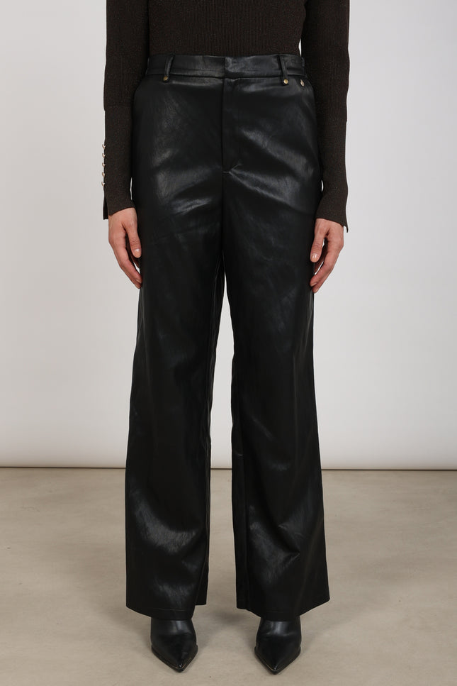 Broek Beverly Pockets PU Black NKF09090