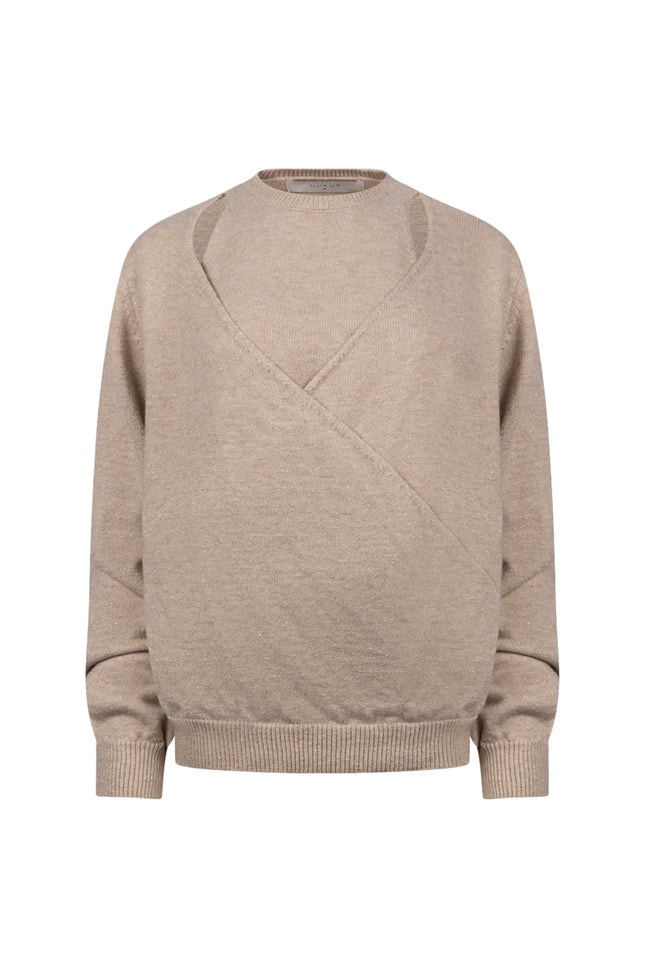 Trui Merel Lurex Sand Melange NKF03088