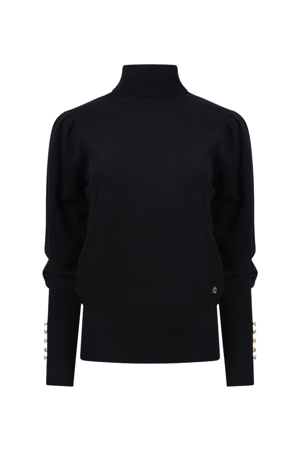 Zwarte Nukus Silvi Plain trui met ronde hals en lange mouwen, casual en comfortabel voor dagelijks gebruik.