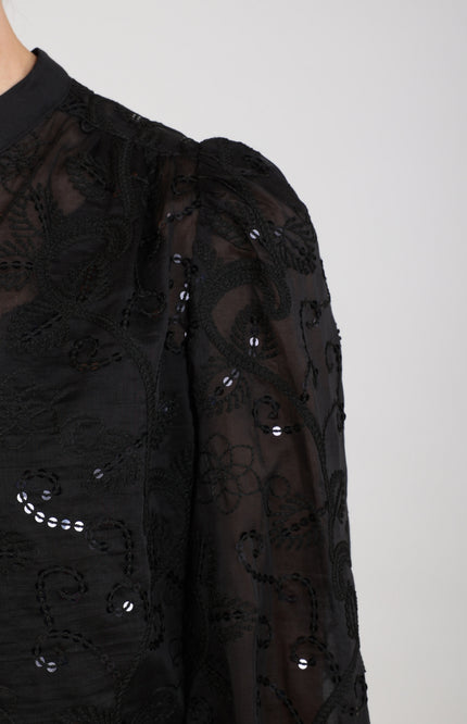 Blouse Antonella Paillet Black NKF02259