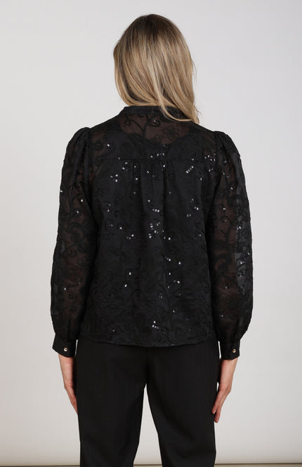 Blouse Antonella Paillet Black NKF02259