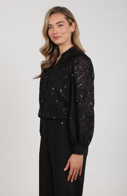 Blouse Antonella Paillet Black NKF02259