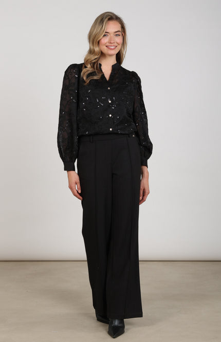 Blouse Antonella Paillet Black NKF02259