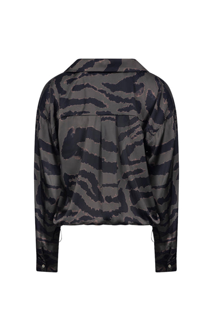 Blouse Noeria Stripe Camo Black Moss NKF02211