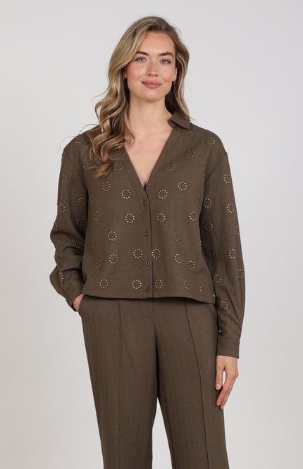 Blouse Anika Studs Moss NKF02197