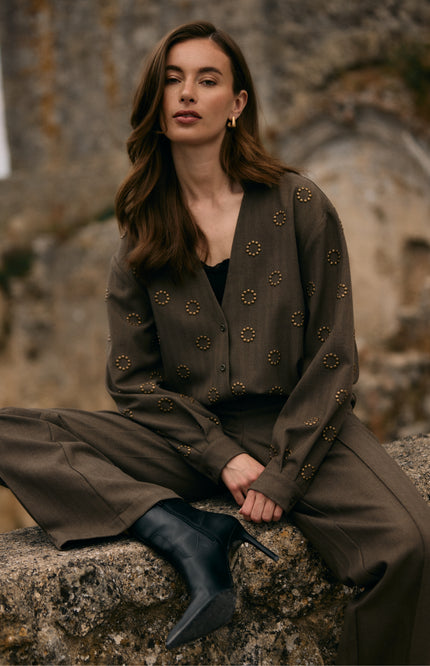 Blouse Anika Studs Moss NKF02197